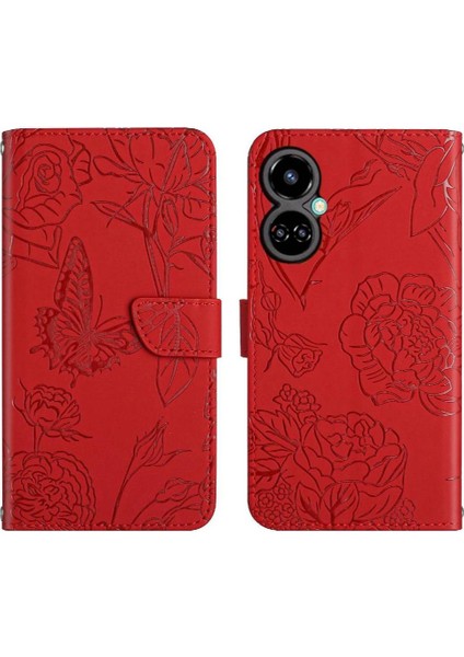 Tecno Camon 19 Pro 4g Bilek Kayışı ile Darbeye Deri Kılıf Pu (Yurt Dışından)