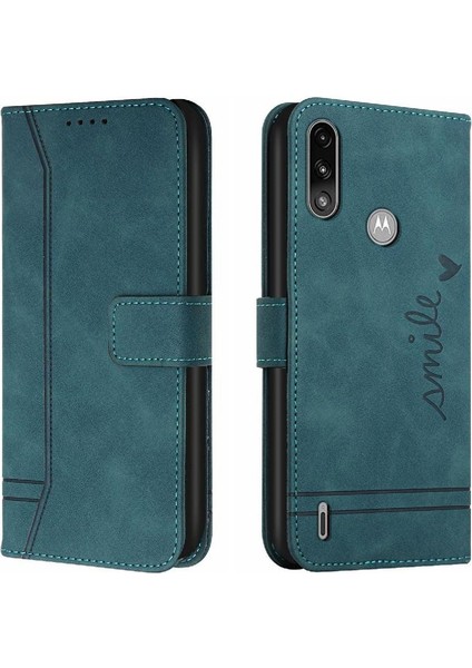 Motorola Moto E7 Güç Için Telefon Kılıfı Pu Deri El Kayışı Flip Folio (Yurt Dışından)