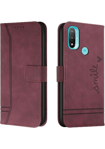 Motorola Moto E20 Flip Folio Cüzdan Kart Yuvaları Kapak Için Telefon Kılıfı El (Yurt Dışından)