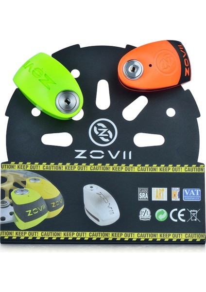 Zoovıı Zs6 6mm Alarmlı Disk Kilit Carbon Sarı