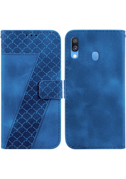 Samsung Galaxy A40 Cüzdan Kart Yuvası Fonksiyonu Için Telefon Kılıfı Kabartmalı Flip (Yurt Dışından)