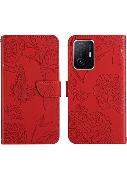 Xiaomi 11T/11T Pro Anti-Damla Koruma Çiçekler ve Kelebekler (Yurt Dışından)