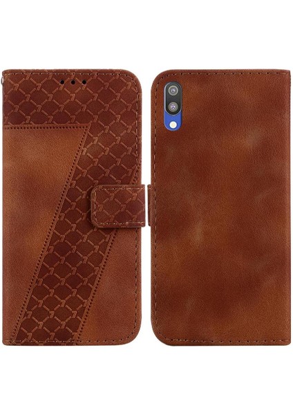 Telefon Kılıfı Için Samsung Galaxy A10/M10 Flip Folio Kapak Kabartmalı Desen Pu (Yurt Dışından)