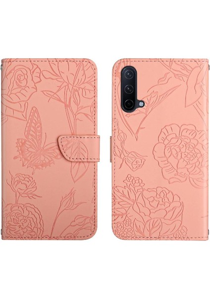 Oneplus Nord Ce 5g Için Kılıf ile Bilek Kayışı Çiçekler ve Kelebekler Durumda (Yurt Dışından)