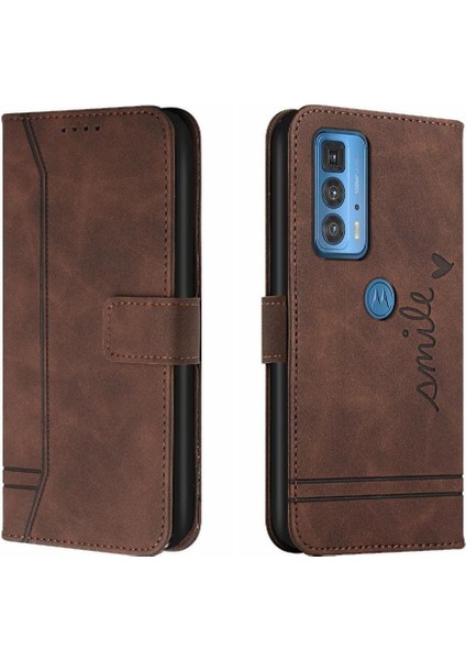 Motorola Moto Kenar 20 Pro Için Telefon Kılıfı El Kayışı Flip Folio Cüzdan Kart (Yurt Dışından)