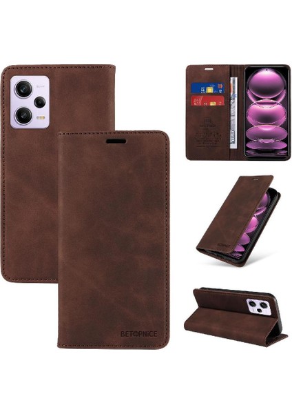 Xiaomi Redmi Için Not 12 Pro Manyetik Koruyucu Folio Cüzdan Pu (Yurt Dışından)