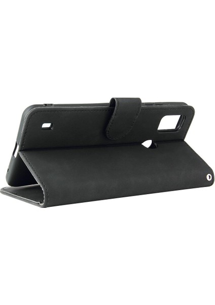 Kart Tutucu Kickstand Deri Folio Flip Case ile Zte Blade A51 Için Kılıf (Yurt Dışından)