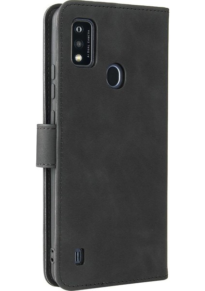 Kart Tutucu Kickstand Deri Folio Flip Case ile Zte Blade A51 Için Kılıf (Yurt Dışından)