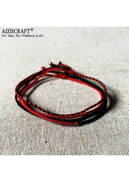 24-26CM Tarzı Kırmızı ve Mavi Aızhcraft Estetik Tibet El Yapımı Ince Dokuma Halat Bilezik Kadın Erkek Aşk Şanslı Charm Düğün Takı Himalaya Hediye Boho (Yurt Dışından)