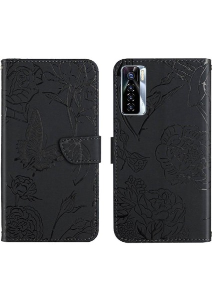 BDT Boutique Tecno Camon 17 Pro Çiçekler ve Kelebekler Anti-Damla Koruma Için Kılıf (Yurt Dışından)