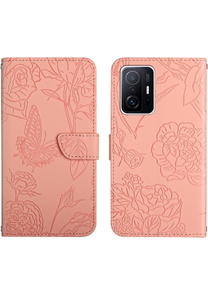Xiaomi 11T/11T Pro Anti-Damla Koruma Çiçekler ve Kelebekler (Yurt Dışından)
