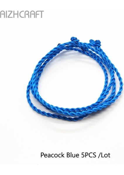XS15-17CM Stili Tavuskuşu Mavi 5 Adet Aızhcraft 17 Renk Tibet Budist Aşk Şanslı Çekicilik Tibet Bilezik ve Halhal Kadın Erkek El Yapımı Basit 2-Threads Halat (Yurt Dışından)
