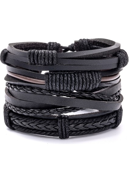 Ayarlanabilir Stil A6 Eif Dock Örgülü Wrap Siyah Gotik Kafatası Deri Erkekler Için Bilezikler Vintage Korsan Yıldız Charm El Yapımı Etnik Tribal Bileklikler (Yurt Dışından) fiyatları