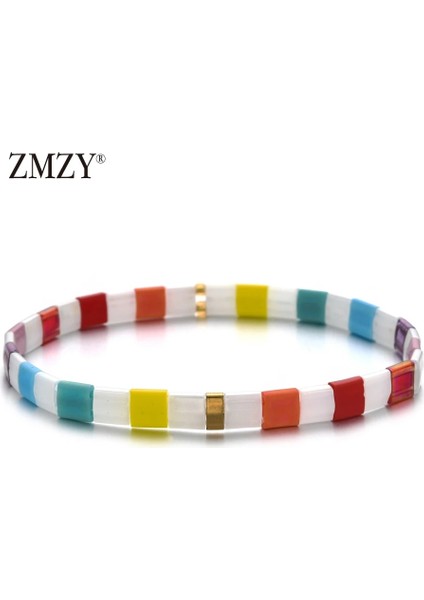 HGSL002-10 Zmzy Kare Kristal Cam Tila Boncuk Bilezik Erkekler Takı Arkadaşlar Pulseras Mujer Moda Miyuki Bilezik Kadın Aksesuarları (Yurt Dışından) indirimleri
