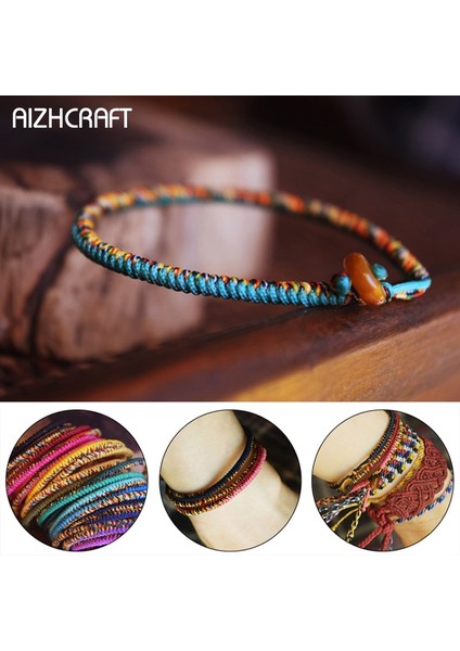 Y17-18CM Tarzı Pas Kırmızısı Aızhcraft 24 Renk Budist Aşk Şanslı Charm Tibet Bilezik ve Bilezik Kadın Erkek El Yapımı Takı Shambhala Himalaya Hediye (Yurt Dışından)