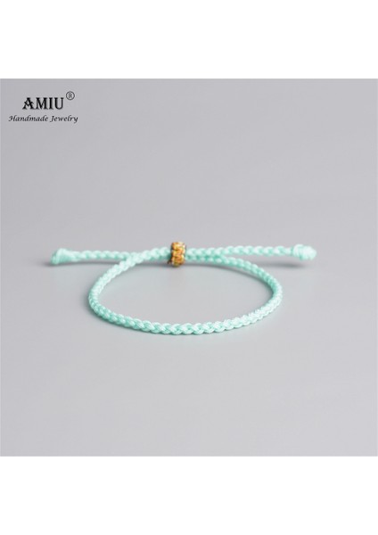 No.5 Boyutu Amıu Tibet Budist Şanslı Tibet Bilezik ve Bilezik Kadın Erkek El Yapımı Knot Yeşil Halat Muska Hediye Bilezik (Yurt Dışından)