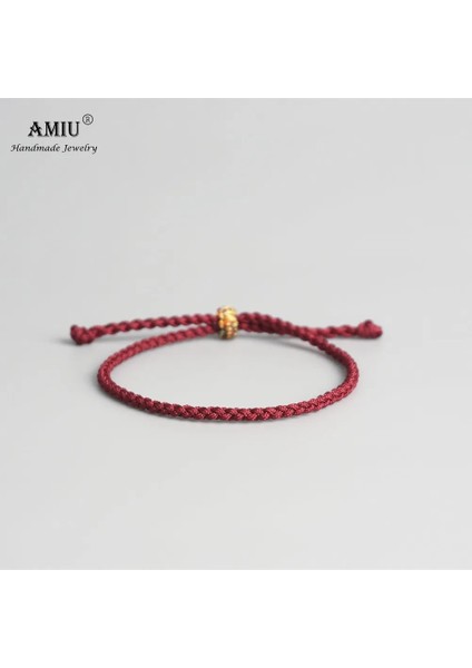 No.5 Boyutu Amıu Tibet Budist Şanslı Tibet Bilezik ve Bilezik Kadın Erkek El Yapımı Knot Yeşil Halat Muska Hediye Bilezik (Yurt Dışından)
