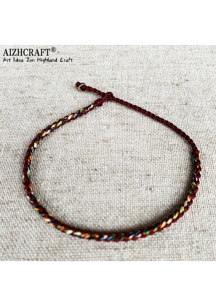 XL21-26CM Tarzı Koyu Kırmızı Karışımı Aızhcraft Tibet Budist Şanslı Muska Tibet Bilezik ve Bilezik Kadın Erkek El Yapımı Düğüm Halat Şanslı Hediye Arkadaş Bilezik (Yurt Dışından)