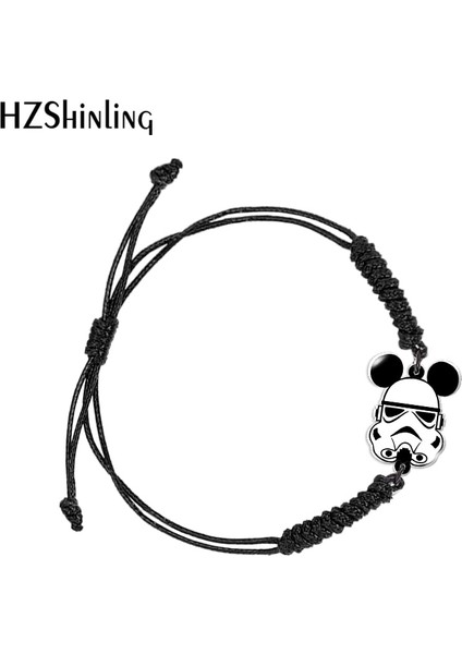 Siyah Stil No.6 Boyutu Disney Star Wars Siyah Kırmızı Akrilik Dokuma Bilezik Reçine Epoksi Wrap Bilezik Takı (Yurt Dışından)