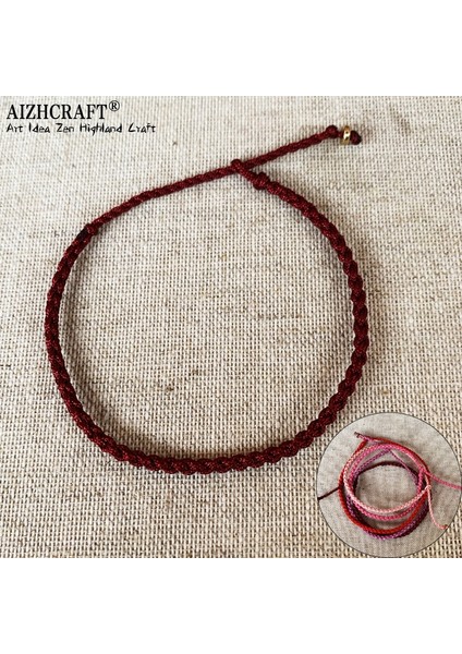 XL21-26CM Tarzı Koyu Kırmızı Aızhcraft Tibet Budist Şanslı Muska Tibet Bilezik ve Bilezik Kadın Erkek El Yapımı Düğüm Halat Şanslı Hediye Arkadaş Bilezik (Yurt Dışından)