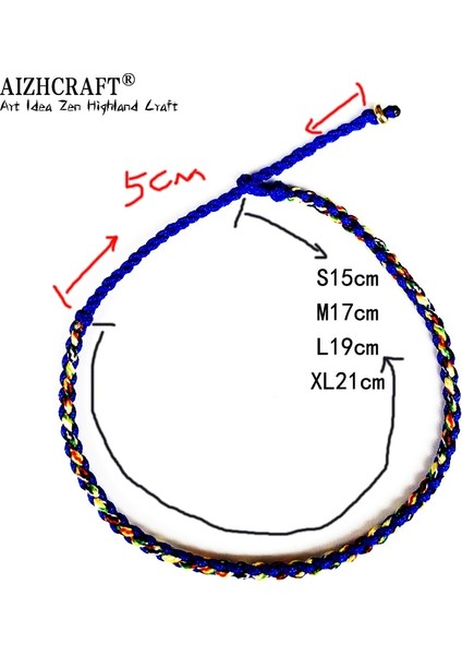 S15-20CM Tarzı Altın Sarısı Aızhcraft Tibet Budist Şanslı Muska Tibet Bilezik ve Bilezik Kadın Erkek El Yapımı Düğüm Halat Şanslı Hediye Arkadaş Bilezik (Yurt Dışından)