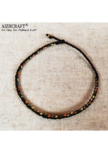 XL21-26CM Tarzı Siyah Karışımı Aızhcraft Tibet Budist Şanslı Muska Tibet Bilezik ve Bilezik Kadın Erkek El Yapımı Düğüm Halat Şanslı Hediye Arkadaş Bilezik (Yurt Dışından)