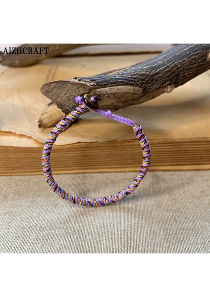 Y18-19CM Tarzı Açık Mor Aızhcraft 19 Renk Budist Aşk Şanslı Charm Tibet Bilezikler Kadın Erkek Doğal Taş El Yapımı Takı Himalaya Shambhala (Yurt Dışından)