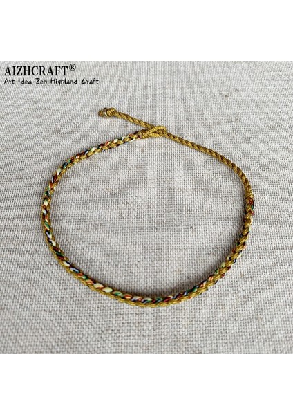 M17-22CM Tarzı Altın Sarısı Karışımı Aızhcraft Tibet Budist Şanslı Muska Tibet Bilezik ve Bilezik Kadın Erkek El Yapımı Düğüm Halat Şanslı Hediye Arkadaş Bilezik (Yurt Dışından)