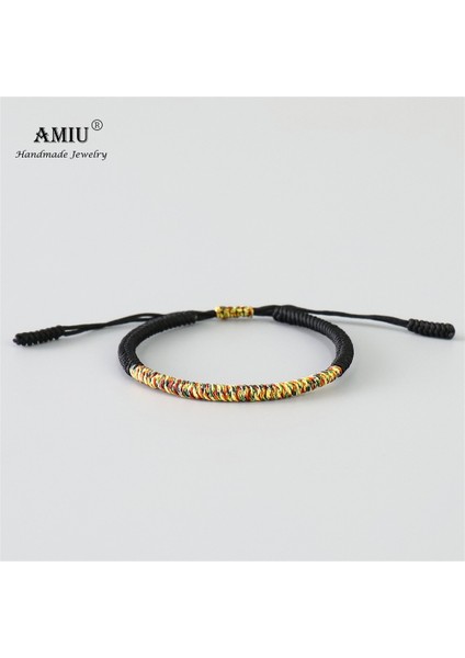 No.2 Boyutu Amıu 6 Renk Tibet El Yapımı Budist Şanslı Bilezik ve Bilezik Kadın Erkek Halat Knot Muska Hediye Tibet Örgülü Bilezik (Yurt Dışından)