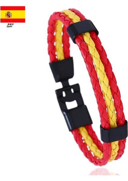 EDK1558 2020 Yeni Rusya Ispanya Fransa Almanya 16 Ülke Ulusal Bayrak Siyah Deri Bilezikler Erkekler Kadınlar Için Spor Futbol Taraftarları Takı (Yurt Dışından) modelleri