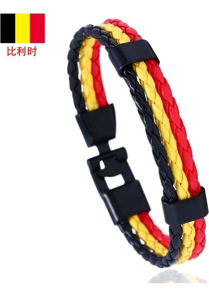 EDK1558 2020 Yeni Rusya Ispanya Fransa Almanya 16 Ülke Ulusal Bayrak Siyah Deri Bilezikler Erkekler Kadınlar Için Spor Futbol Taraftarları Takı (Yurt Dışından) fırsatları