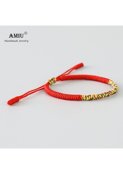 3-Gri Amıu 6 Renk Tibet El Yapımı Budist Şanslı Bilezik ve Bilezik Kadın Erkek Halat Knot Muska Hediye Tibet Örgülü Bilezik (Yurt Dışından)