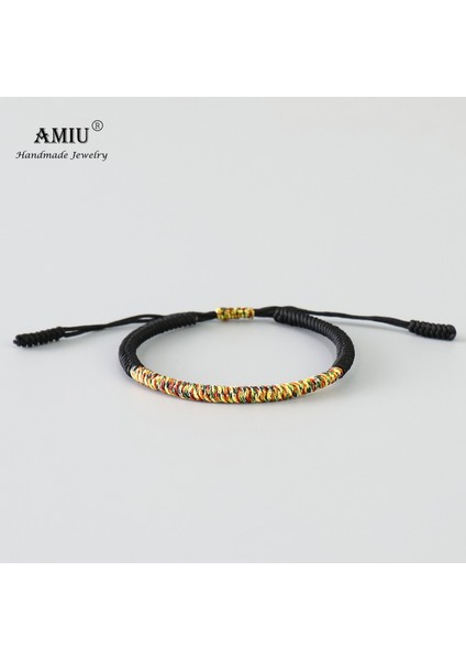 3-Gri Amıu 6 Renk Tibet El Yapımı Budist Şanslı Bilezik ve Bilezik Kadın Erkek Halat Knot Muska Hediye Tibet Örgülü Bilezik (Yurt Dışından)