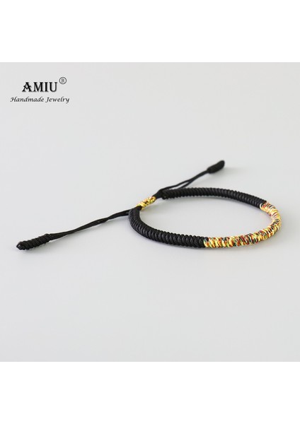 3-Gri Amıu 6 Renk Tibet El Yapımı Budist Şanslı Bilezik ve Bilezik Kadın Erkek Halat Knot Muska Hediye Tibet Örgülü Bilezik (Yurt Dışından)