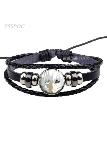Antik Bronz Kaplama Tokyo Ghoul Cam Boncuk Bilezik Touka Kaneki Ken Rize Kamishiro Anime Siyah Bilezik Cosplay Takı Aksesuarları (Yurt Dışından) fiyatları