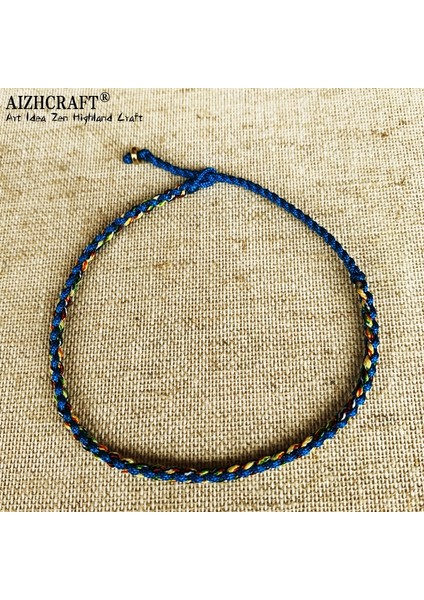 L19-24CM Stili Tavus Kuşu Mavi Karışımı Aızhcraft Tibet Budist Şanslı Muska Tibet Bilezik ve Bilezik Kadın Erkek El Yapımı Düğüm Halat Şanslı Hediye Arkadaş Bilezik (Yurt Dışından)