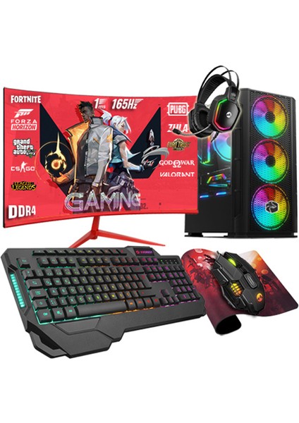 DPX17 Ryzen 5 3600 16GB 512GB Ssd+3tb HDD GTX1660 23.8" 165Hz Oyuncu Masaüstü Bilgisayar