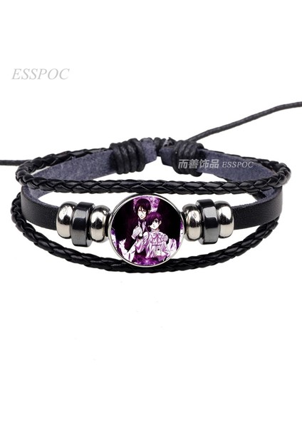Gösteri Olarak Anime Siyah Butler Siyah Deri Bileklik Kuroshitsuji Ciel Phantomhive Sebastian Grell Madame Cosplay Bilezik Hediye (Yurt Dışından) modelleri