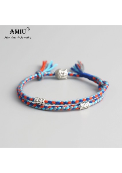 No.2 Boyutu Amıu Tibet Budist Şanslı Dokuma Muska Tibet Kordon Bilezik ve Bilezik Kadın Erkek El Yapımı Halat Buda Halhal Bilezik (Yurt Dışından)