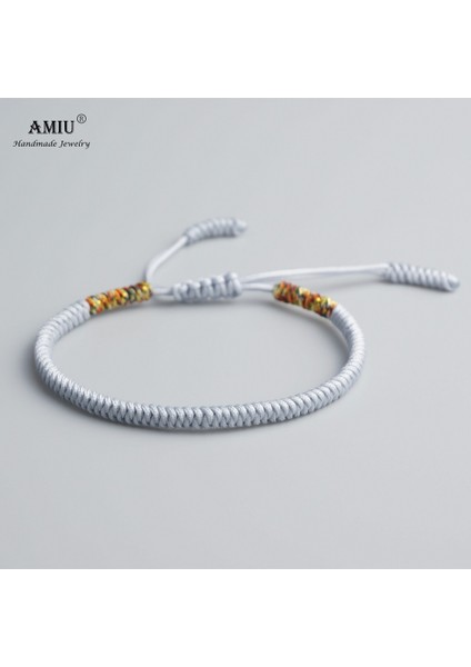4-Gri Amıu 41 Renk Tibet Budist Aşk Şanslı Charm Tibet Bilezik ve Bilezik Kadın Erkek El Yapımı Düğüm Halat Budda Bilezik (Yurt Dışından)