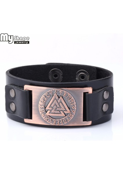 Geniş Siyah-Gümüş My Shape Slav Norveç Valknut Pagan Muska Deri Bilezik Metal Oyma Runes Bileklik Iskandinav Viking Avrupa Takı (Yurt Dışından) fiyatları