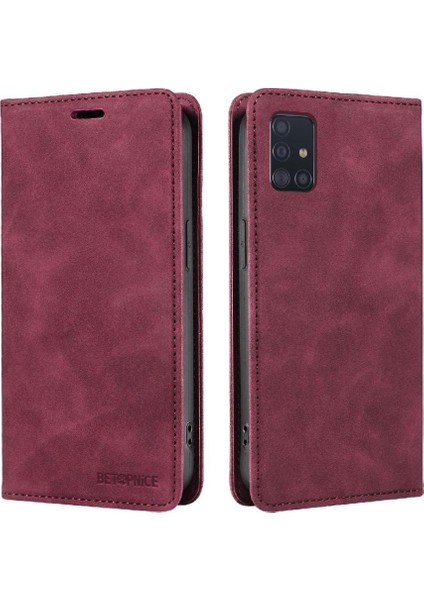 Samsung Galaxy A51 4g Manyetik Koruyucu Pu Deri Folio Cüzdan (Yurt Dışından)