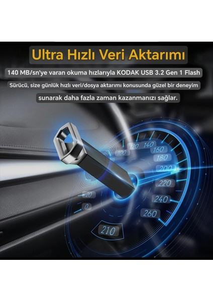K133 Süper Hızlı 3.2 140Mbs Gen1 128Gb.Orjinal Mini Usb Flash Bellek Ultra Hızlı