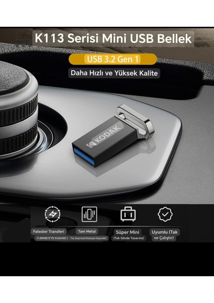 K133 Süper Hızlı 3.2 140Mbs Gen1 128Gb.Orjinal Mini Usb Flash Bellek Ultra Hızlı