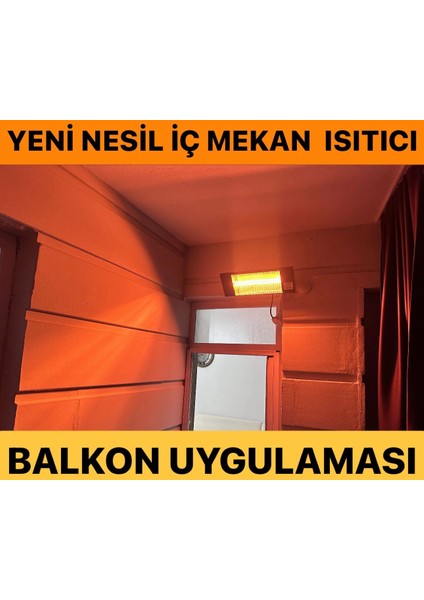 Halojen Iç Mekan Isıtıcı Sarı Renk Duvar Tipi