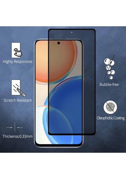 Huawei Nova Y70 Uyumlu Hayalet Ekran Koruyucu Cam 5d Privacy Yandan Görünmez Gizlilik Sağlayan Ekran Koruyucu Camı Tam Kaplar