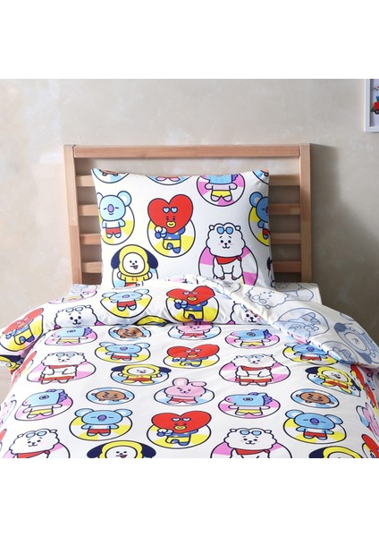 Lisanslı BT21 Tek Kişilik Nevresim Takımı