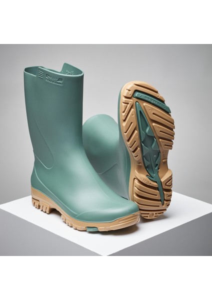 Solognac Kadın Kısa Yağmur Çizmesi - Yeşil - Avcılık ve Doğa Gözlemi - 100