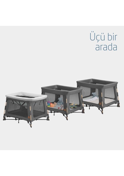 Swift 3'ü Bir Arada Beşik Seyahat Yatağı Oyun Parkı Beyond Graphite Eco indirimleri