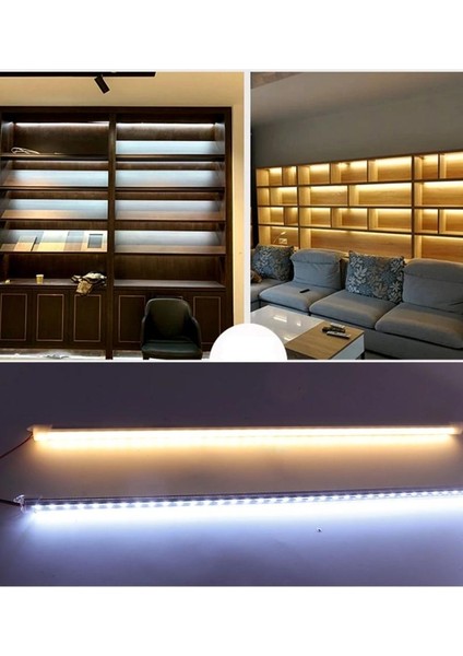 2 Adet 50 cm Alüminyum Kasa Çubuk Şerit LED Işık Opak Yeşil 12 Volt